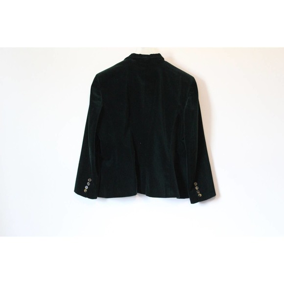 Lauren Ralph Lauren Velvet Blazer Jacket Holiday Green Button Size 16 H13855 - Picture 10 of 12